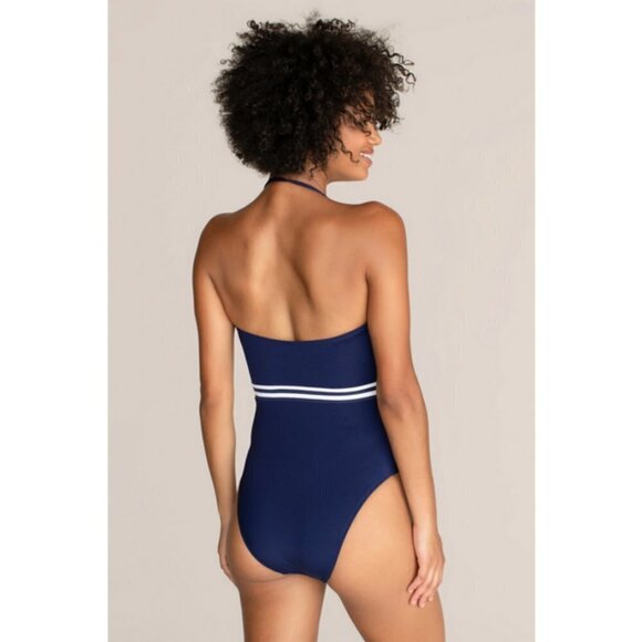 💕TRINA TURK💕 Made in the Shade Bandeau One-Piece Swimsuit Lace Up 0 NWT - Picture 3 of 12